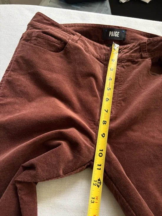 Paige Cindy High Rise Straight Corduroy Jeans Rosewood Size 31 - Picture 12 of 14